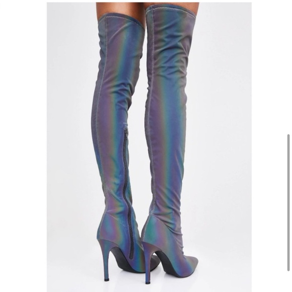 DOLLS KILL reflective boots - Picture 3 of 3